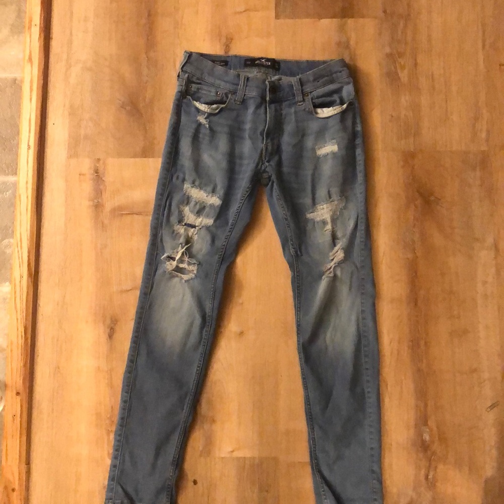 Holistic blue ripped skinny jeans